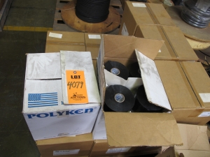 LOT TO INCLUDE: (7 BOXES) 3M VHB TAPE, (163 ROLLS) POLYKEN TAPE, 4" WD X 50 FT LG ROLL X 35 MIL THK SIZE, PIPELINE COATING KIND, PLASTIC MATERIAL, BLACK COLOR. USE IN FIELD WELD AREAS. 12 ROLLS PER BOX.. LOADING & HANDLING FEE $15-4079